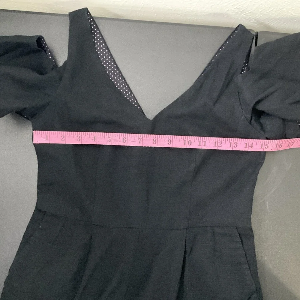 Elevenses‎ Romper Womens 0 Black 100% Cotton Cold Shoulder Pockets Festival Boho
